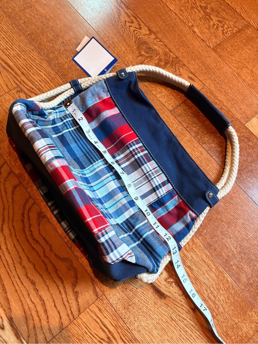 Rosetti Plaid Rope-Handle Tote - Picture 3 of 3